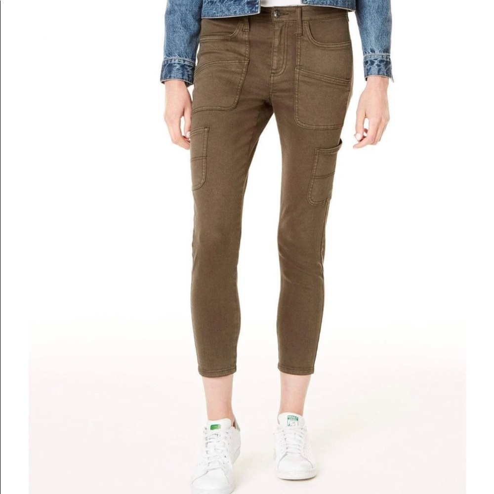 OAT Mid-Rise Carpenter Skinny Ankle Pant in Olive Green